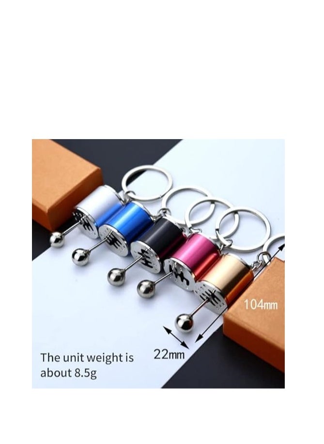Generic - 1 Pcs- Tech Metal Gear Shift Knob Stick Box Shifter 6-Speed Keychain Fob Ring for All Keys - Image 1