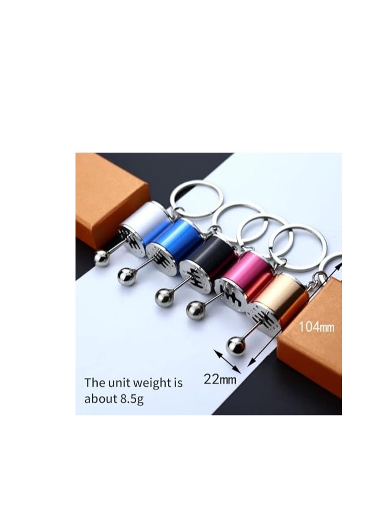 Generic - 1 Pcs- Tech Metal Gear Shift Knob Stick Box Shifter 6-Speed Keychain Fob Ring for All Keys - Image 1