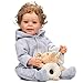 ROSHUAN Reborn Baby Boy 22 inch Anatomically Correct Baby Boy Doll Silicone Full Body Realistic Boy Toddler Baby Dolls Curly Hair with Teeth for Boys Girls Gift - Image 4