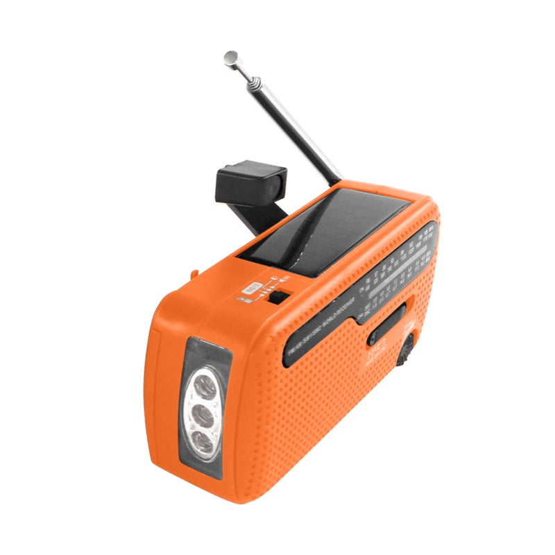 Emergency Radio Hand Crank Solar Radio 1200mAh Rechargeable Portable Power Bank LED Flashlight AM / FM / SW1 / SW2 World Band Receiver Battery Operated with Flashlight Solar Cell Phone Charger - Image 1