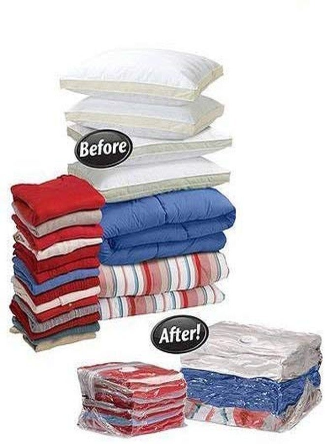 PAVITYAKSH Vacuum Storage Space Saver Reusable Ziplock Bags with Free Travel Pump - Pack of 6 X(80X120) - Image 2
