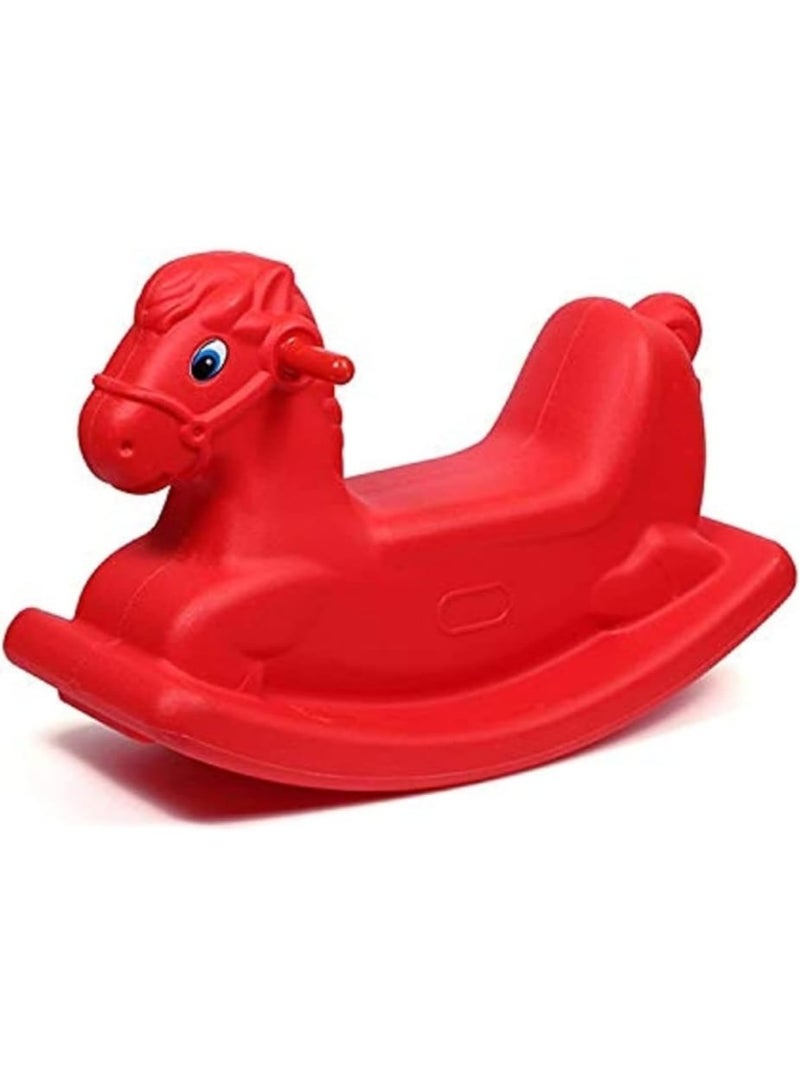 Plastic Horse Kids Rocking Ride Toy Red for Nursery and Playroom, Horse Rocking Chair for Kids Red - Image 1