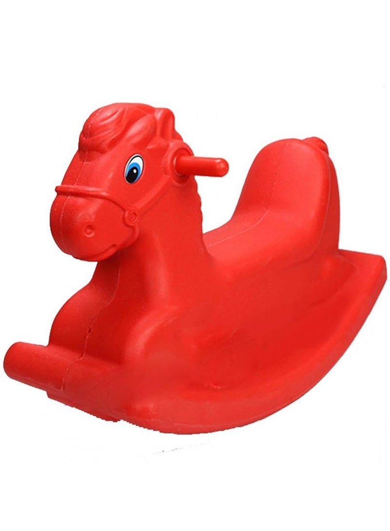 Plastic Horse Kids Rocking Ride Toy Red for Nursery and Playroom, Horse Rocking Chair for Kids Red - Image 2