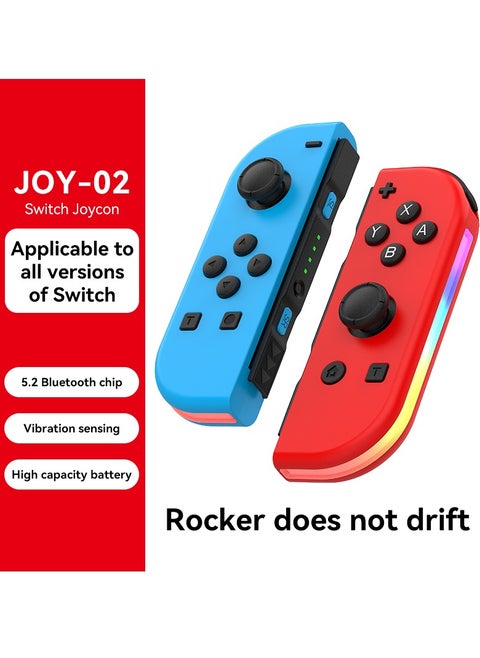 Wireless Controller for Nintendo Switch, L/R Controllers Replacement Compatible with Nintendo Switch/Lite/OLED, Joystick with Wake-up/Screenshot/Dual Vibration/Motion Control Function With RGB light