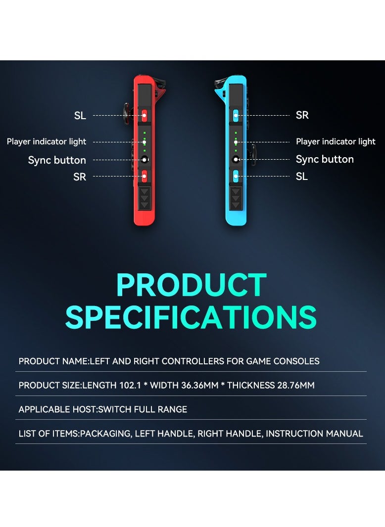 Generic - Wireless Controller for Nintendo Switch, L/R Controllers Replacement Compatible with Nintendo Switch/Lite/OLED, Joystick with Wake-up/Screenshot/Dual Vibration/Motion Control Function With RGB light - Image 1