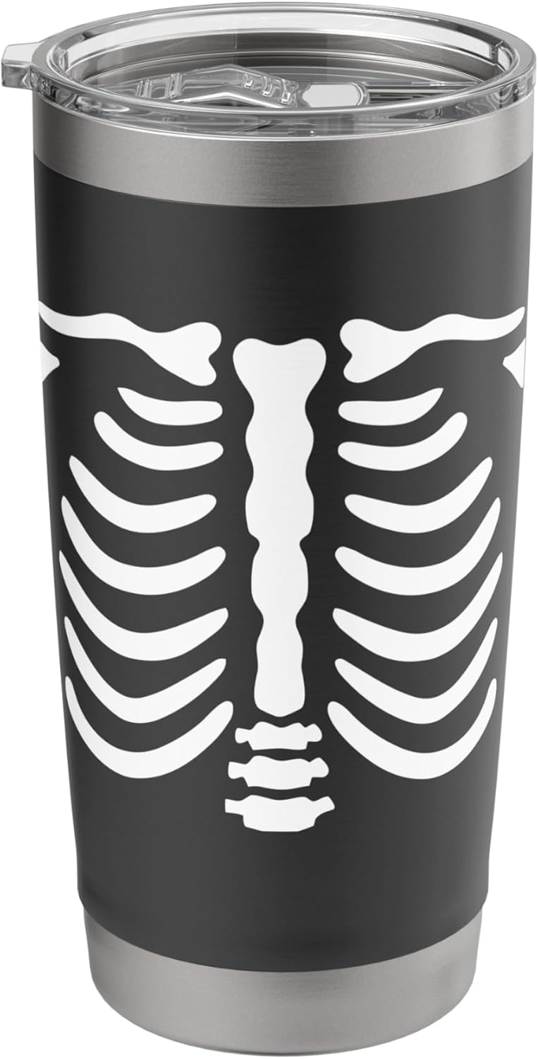 Halloween Skeleton Rib Cage Gifts Men Women Halloween Costume Skeleton Stainless Steel Insulated Tumbler - Image 1