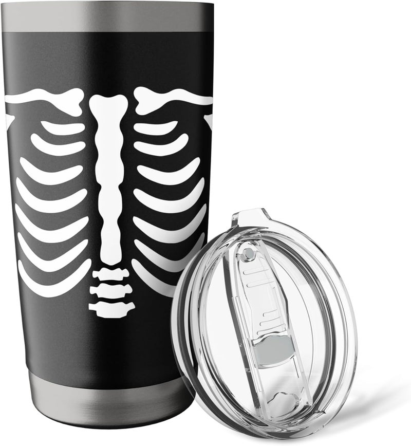 Halloween Skeleton Rib Cage Gifts Men Women Halloween Costume Skeleton Stainless Steel Insulated Tumbler - Image 5