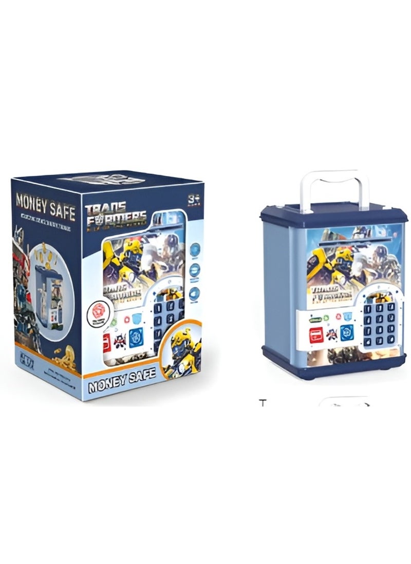 Kids Toys - Secure Banking Solution Transformer ATM Machine with Card & Fingerprint Unlock Blue - Image 1