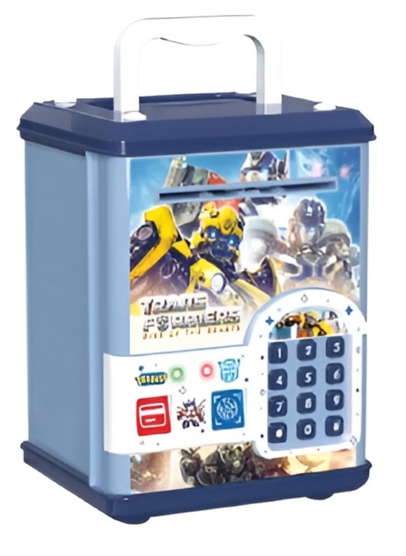 Kids Toys - Secure Banking Solution Transformer ATM Machine with Card & Fingerprint Unlock Blue - Image 1