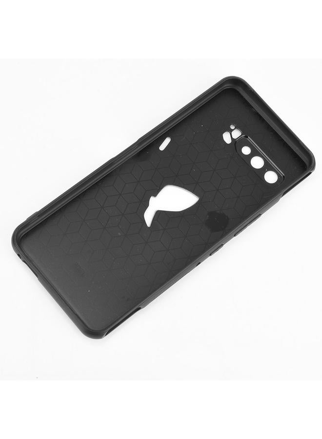 اس-توب جراب لهاتف Asus ZS661KS/ ROG Phone 3 Strix مقاوم للصدمات بنمط جلد البقر المخيط، مصنوع من مادة PC + PU + TPU - Image 5