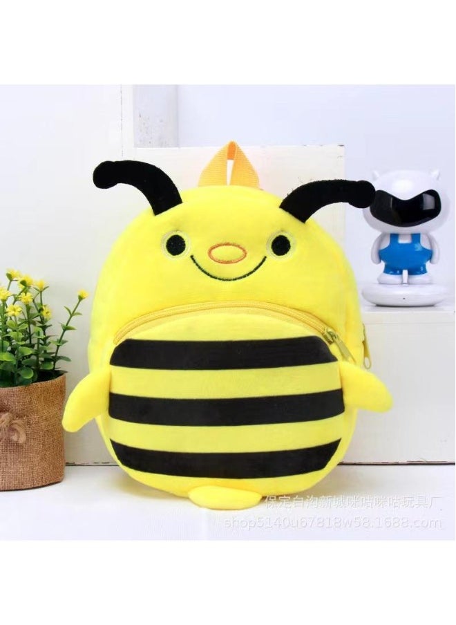 Kids Bee Embroidered Backpack Cartoon Plush Kindergarten Backpack 