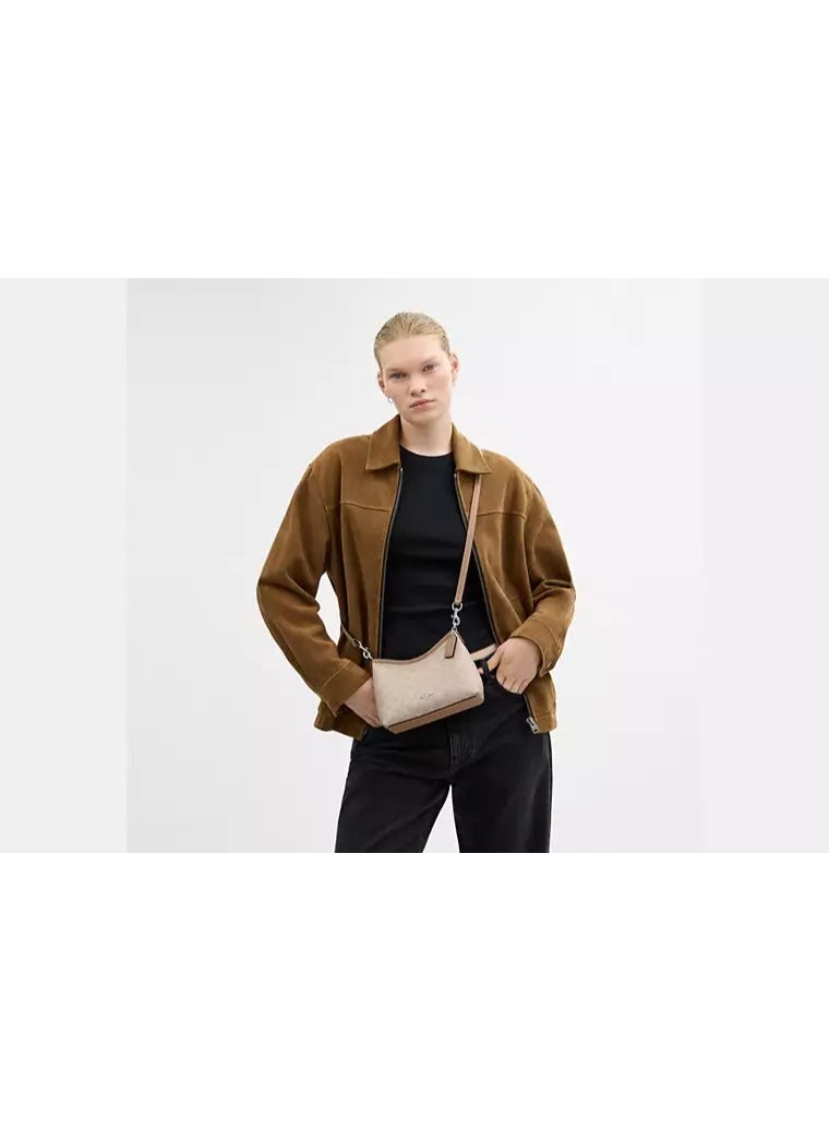 coachoutlet Laurel Small Shoulder Bag in Signature Canvas – CBH15 | Women’s Zip Crossbody Bag - Image 4