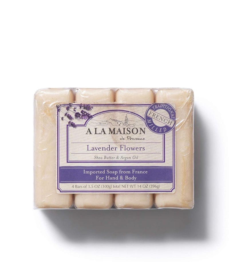A LA MAISON Lavender Aloe Bar Soap Triple French Milled Natural Moisturizing Hand Soap Bar 4 Bars of Soap 35 oz - Image 3
