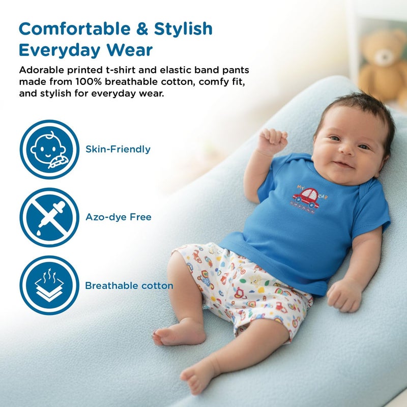 Mee Mee New Born Baby Gift Set - Soft Cotton Clothing Essentials for Infants (8 Pieces, Dark Blue) - Image 2