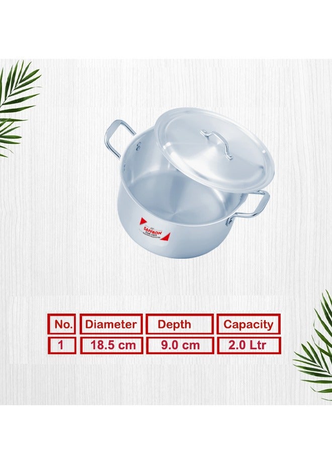 SONEX Sonex Saffron Cooking Pot 18.5 cm,  Capacity 2 Ltr, Cookware With Lid,Ergonomic Handle For Secure Grip,Premium Aluminum Metal Finish,Durable & Light Weight, Silver - Image 5
