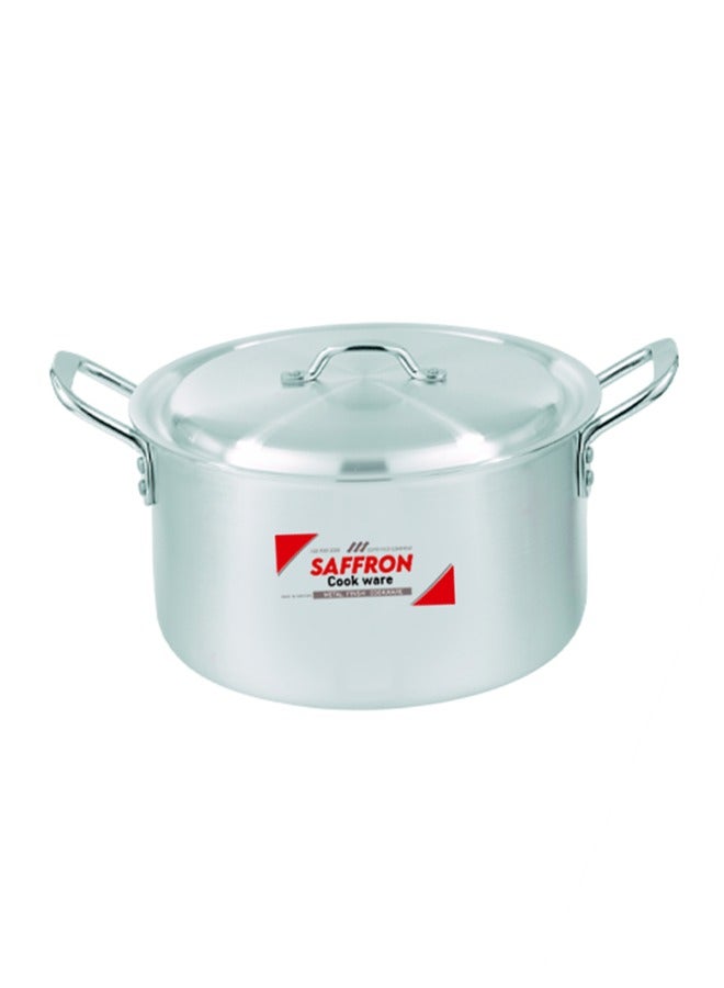 SONEX Sonex Saffron Cooking Pot 18.5 cm,  Capacity 2 Ltr, Cookware With Lid,Ergonomic Handle For Secure Grip,Premium Aluminum Metal Finish,Durable & Light Weight, Silver - Image 1