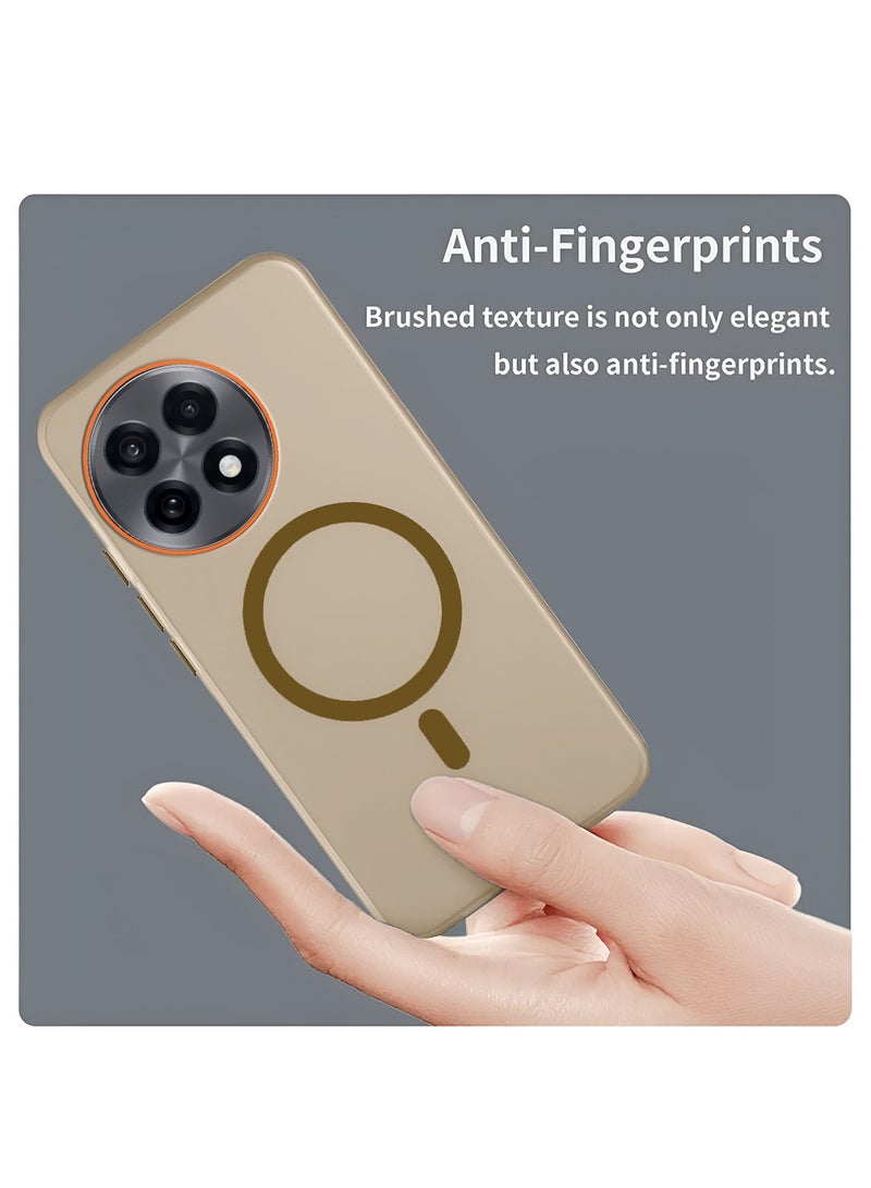 دبليو تيك جراب غطاء أنيق لهاتف OnePlus 13R 5G 2025 / OnePlus Ace 5 / OnePlus Ace 5 Pro 5G 2024 هجين شفاف مع شحن مغناطيسي وحواف كاميرا بارزة (MCMPMN) - بني - Image 4