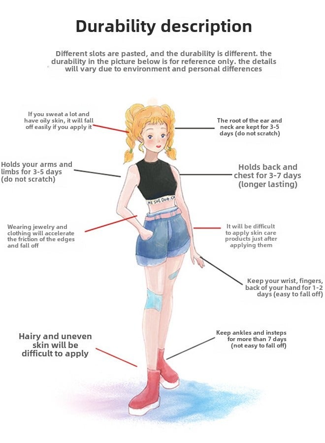 هايدو 10pcs لون فلاش يونيكورن الوشم ملصقا ، ملصقا الكرتون للماء للأطفال ، متعة الطرف الحدث ، ملصقا الطرف المؤقتة - Image 5