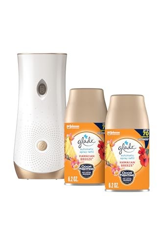 Glade Automatic Spray Refill and Holder Kit, Air Freshener for Home and Bathroom, Hawaiian Breeze, 6.2 Oz, 2 Count - Image 1