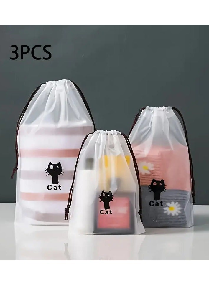 Kormesic 3 قطع حقائب تخزين شفافة من البولي فينيل كلورايد بسحاب - مقاومة للماء لتخزين مستحضرات السفر - Image 1