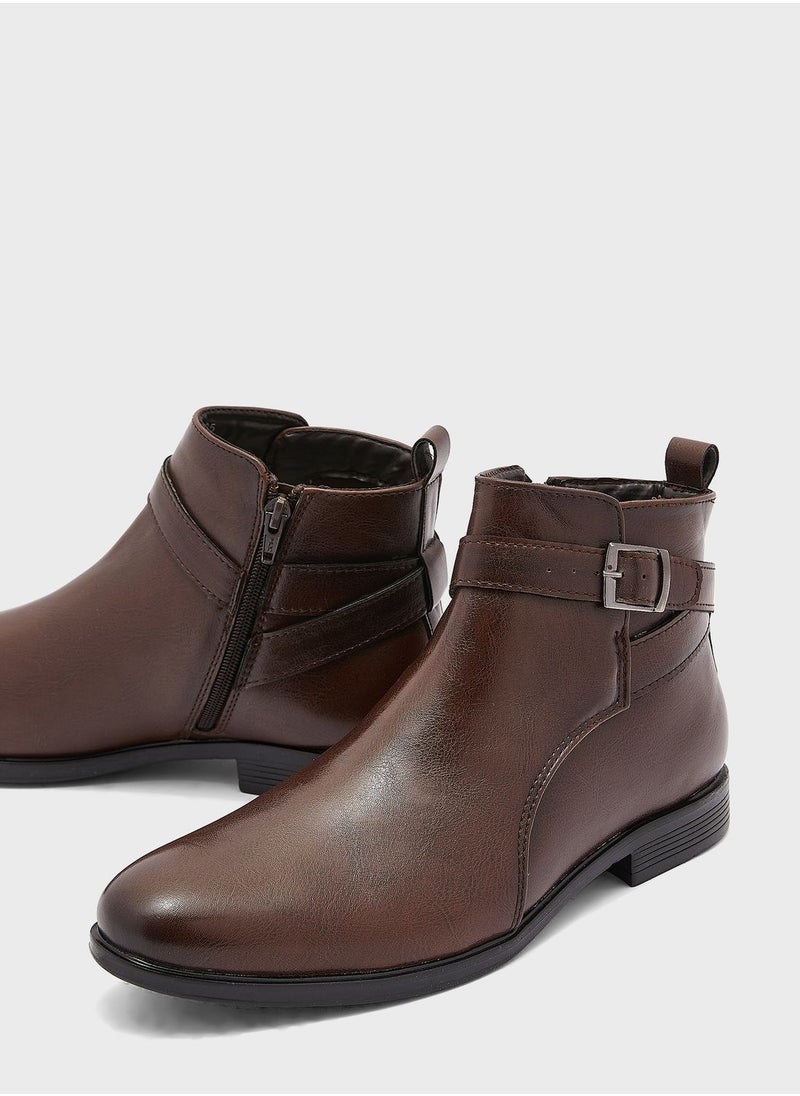 Robert Wood - Belt Details Chelsea Boots - Image 1