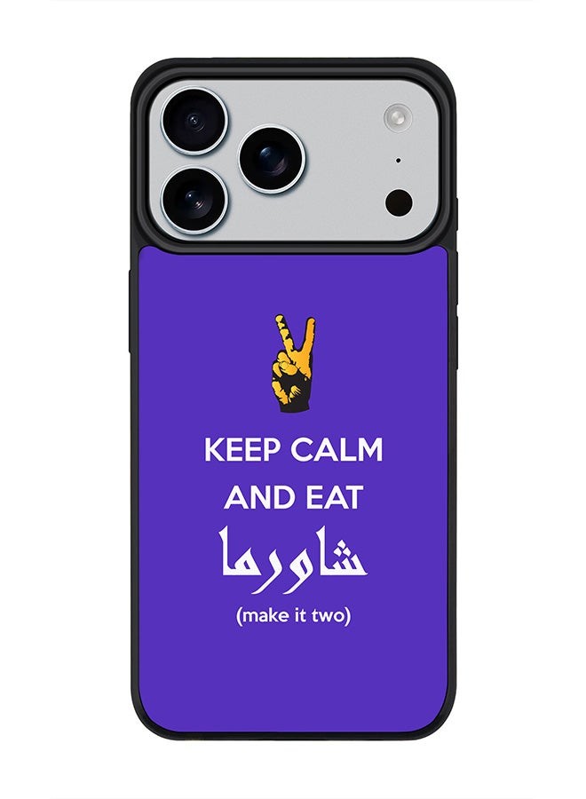 Stylizedd iPhone 17 Pro Max Case, [Compatible with MagSafe] Slim Magnetic cover Phone Case iPhone 17 Pro Max -Keep Calm And Eat Shawarma (Blue) - Image 1