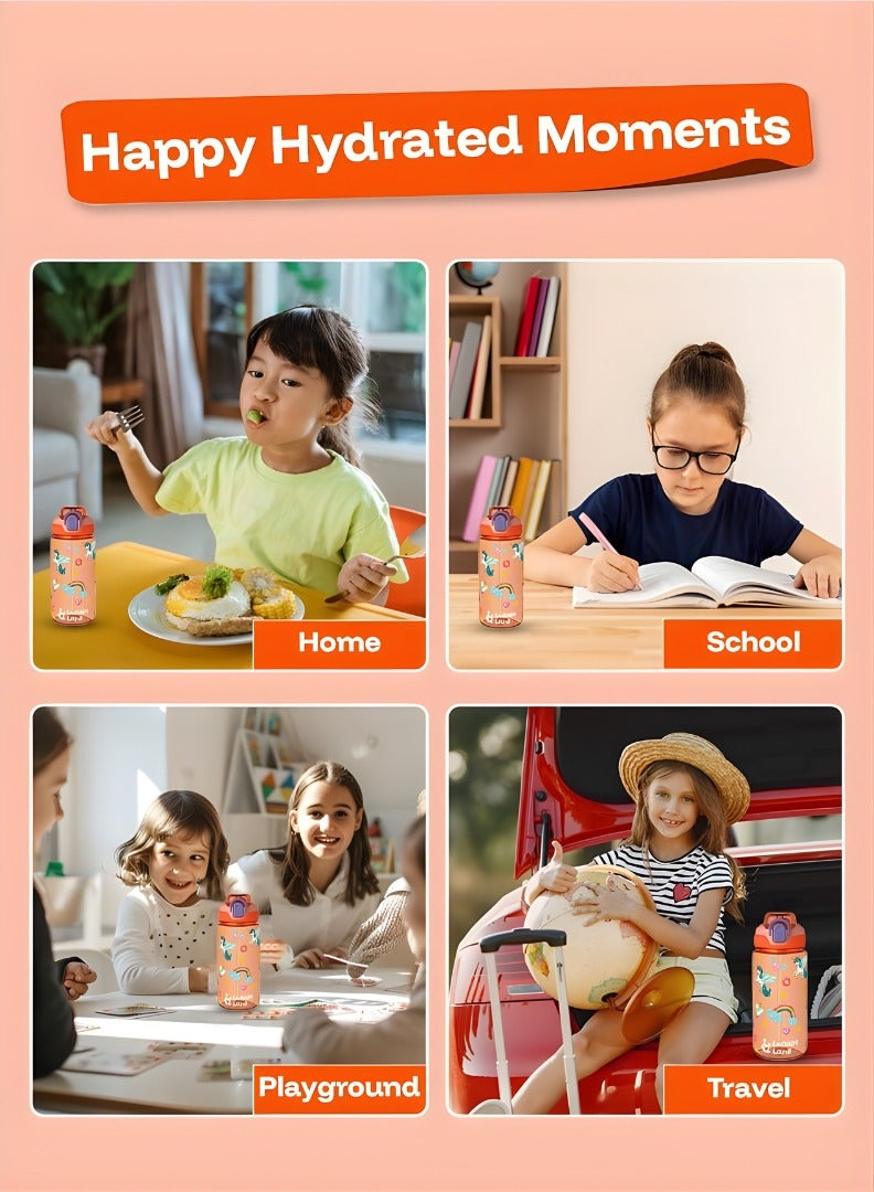 Lullaby Land 600ml Unicorn Water Bottle for Kids Ultra Light Weight, Stay Hydrated with Kids Water Bottle for School, No Leak, BPA Free, Easy to Carry, Durable and Safe Water Bottle for Girls, Pink - Image 4