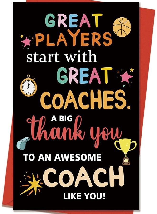 Mcduldul Thank You Coach Card for Men Women, Basketball Baseball Volleyball Pool Football Coach Appreciation Gifts, Great Players Start With Great Coaches - Image 1
