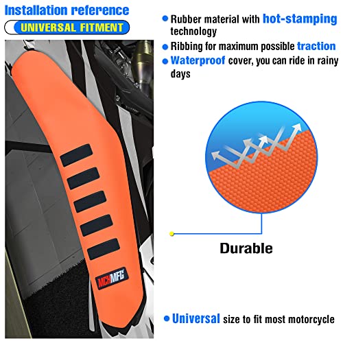 MCHMFG Ribbed Seat Cover for SX DRZ XCF RMZ KXF YZF 125 250 300 450 Motorcycle Dirt Bike (Orange) - Image 5