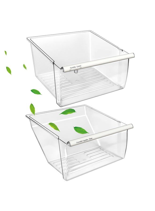 S-Union [2 Pack] Upgraded 2188656 Fridge Crisper Drawer (UPPER) & 2188664 Fridge Crisper Bin (LOWER) Compatible with Whirlpool Kenmore Refrigerator Drawers with Humidity Control, Food-grade Materials - Image 1