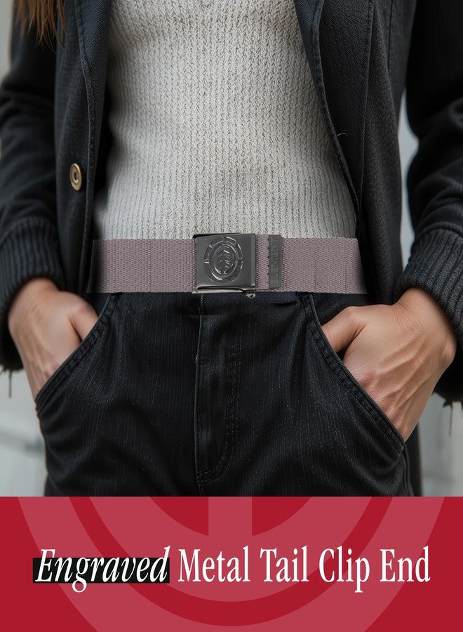 إيليمنت حزام إليمنت، حزام قماشي قابل للتعديل للرجال والنساء مع مشبك معدني، رمادي - Image 3