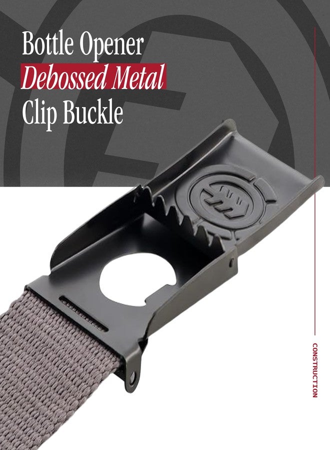 إيليمنت حزام إليمنت، حزام قماشي قابل للتعديل للرجال والنساء مع مشبك معدني، رمادي - Image 5