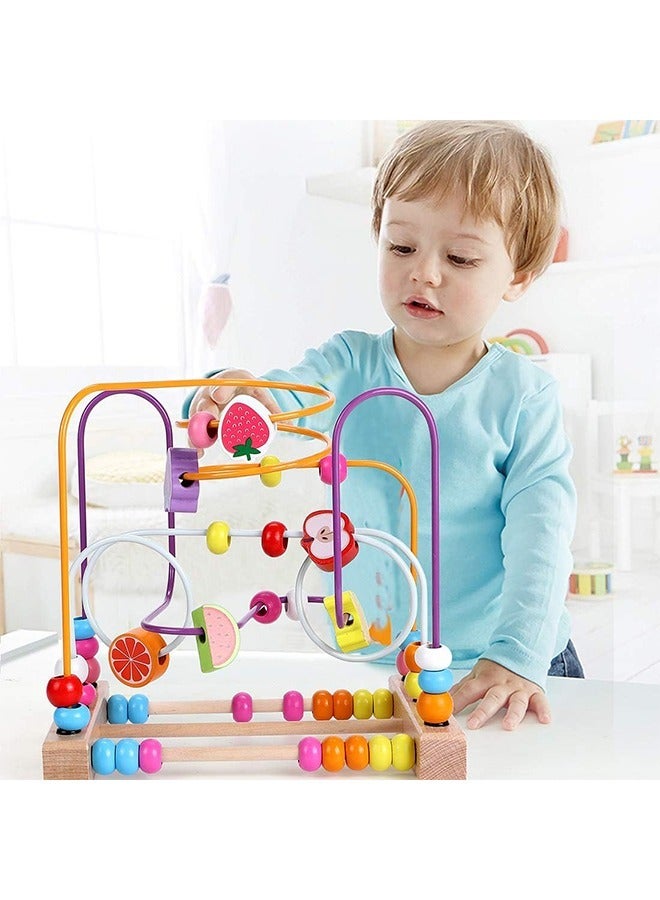 Bead Maze Wooden Baby Toddler Toys, Roller Coaster Abacus Toys, Preschool Educational Toys, With Smooth Surface, For Arithmetic Enlightenment and Color Recognition, Birthday Gifts for Kids Boys Girls - Image 4