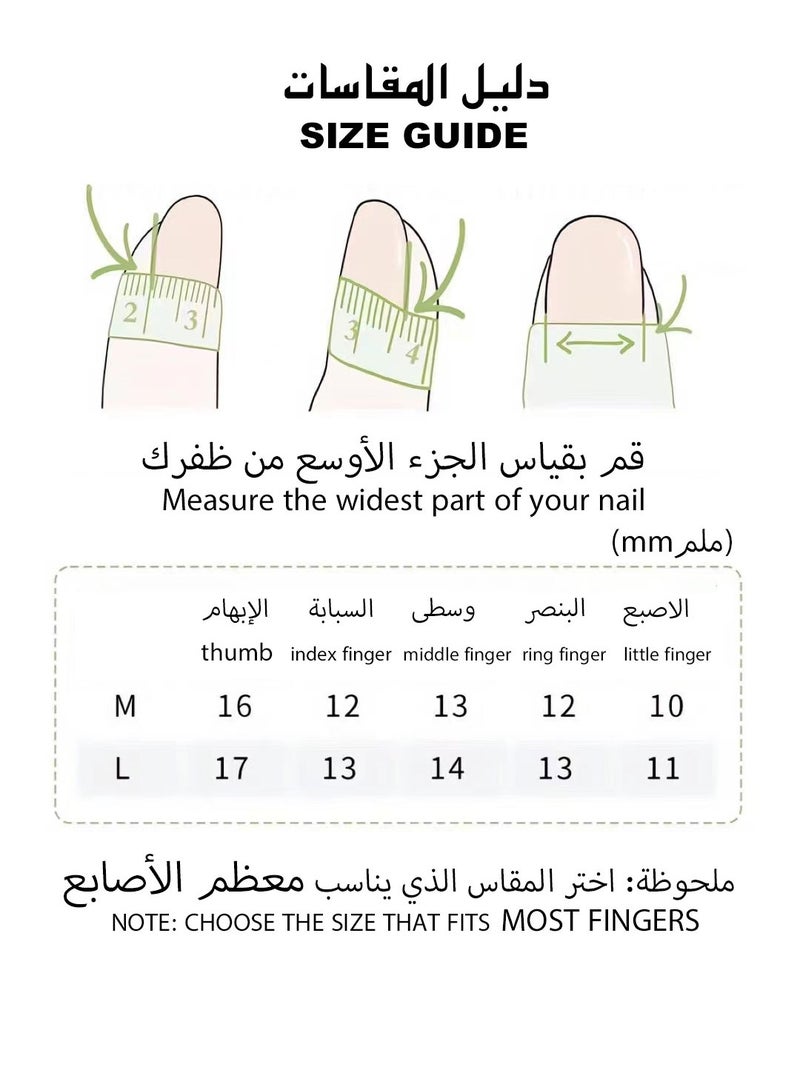 مجموعة 10 قطع من الأظافر الصناعية المصنوعة يدويًا بتصميم فراشة فضية رمادية سوداء مع لمعان ألماسي، أظافر لامعة بطول متوسط - Image 2
