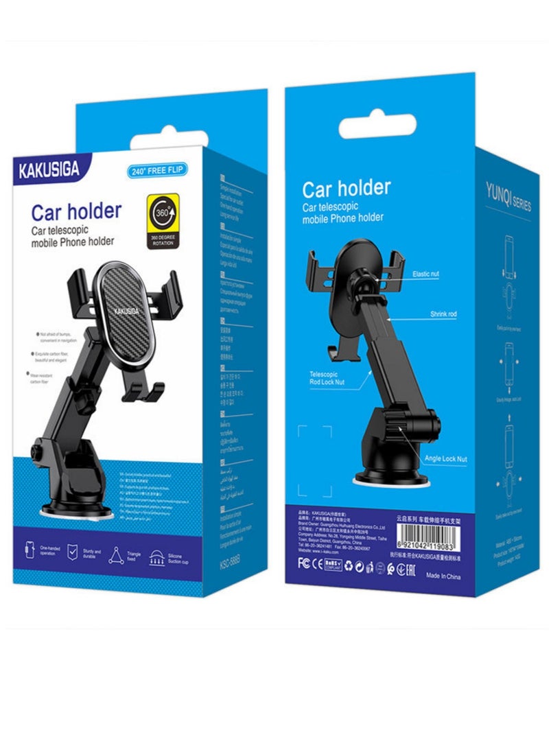 KAKUSIGA KAKUSIGA KSC-588B 360°rotation Car Telescopic Mobile Phone Holder  - Image 5