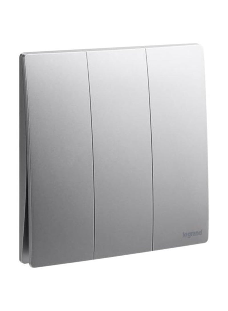 Legrand 16A 3G 1WAY SWITCH MALLIA SENSES DARK SILVER (281004DS)