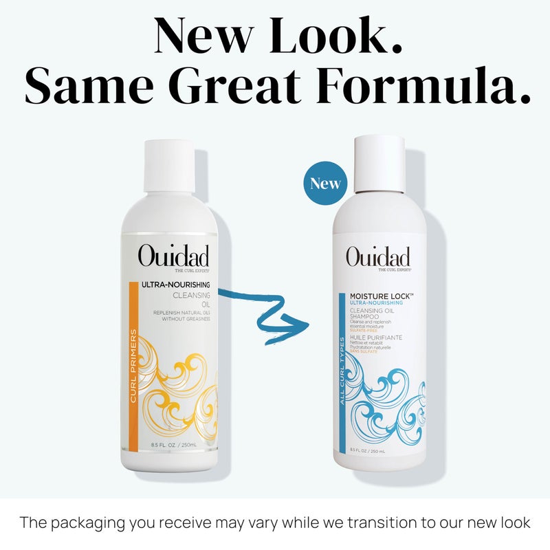 Ouidad Moisture Lock Ultra Nourishing Cleansing Oil Shampoo for Curly Hair - 8.5 fl oz, Rehydrates Dry, Damaged Curls, Color Safe Shampoo, For Women & Men, All Curl Types - Image 2