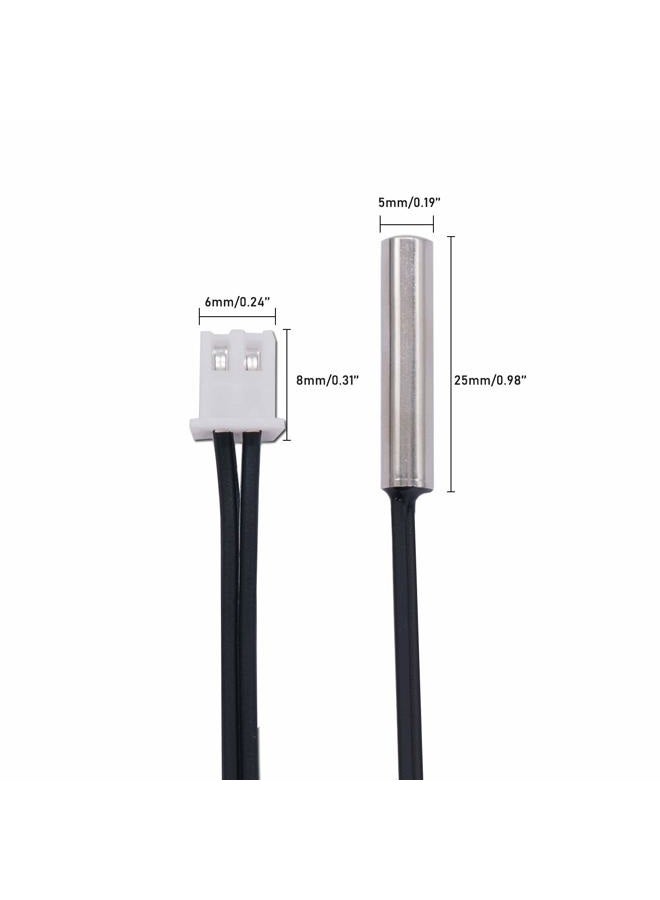 TWTADE (3M 2Pcs) - 2 Pcs 3M 10K B3950 Thermistor Temperature Sensor,able to Support -25 to 125 Degree Celsius,Sensitive NTC Temperature Sensor Probeprobes has 5 25mm Stainless Steel housing NTC-3M-2P - Image 4