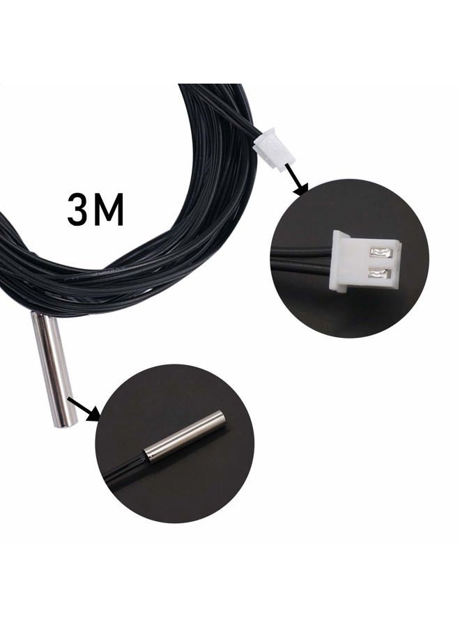 TWTADE (3M 2Pcs) - 2 Pcs 3M 10K B3950 Thermistor Temperature Sensor,able to Support -25 to 125 Degree Celsius,Sensitive NTC Temperature Sensor Probeprobes has 5 25mm Stainless Steel housing NTC-3M-2P - Image 3