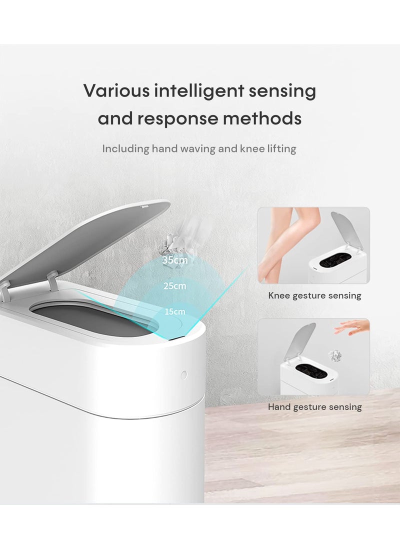 Townew TOWNEW T3 Slim Automatic Infrared Motion Sensor Trash Can with Lid Self Sealing  Changing 34Gal Waterproof Garbage Can Bathroom Touchless Trash Cans with Lids White x1 Refill RingUp to 20 Bags  - Image 3