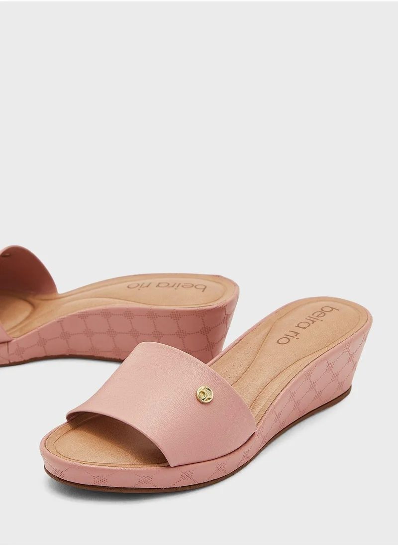 Beira Rio Pink Aileen Wedge Sandals for Women | Best Price UAE