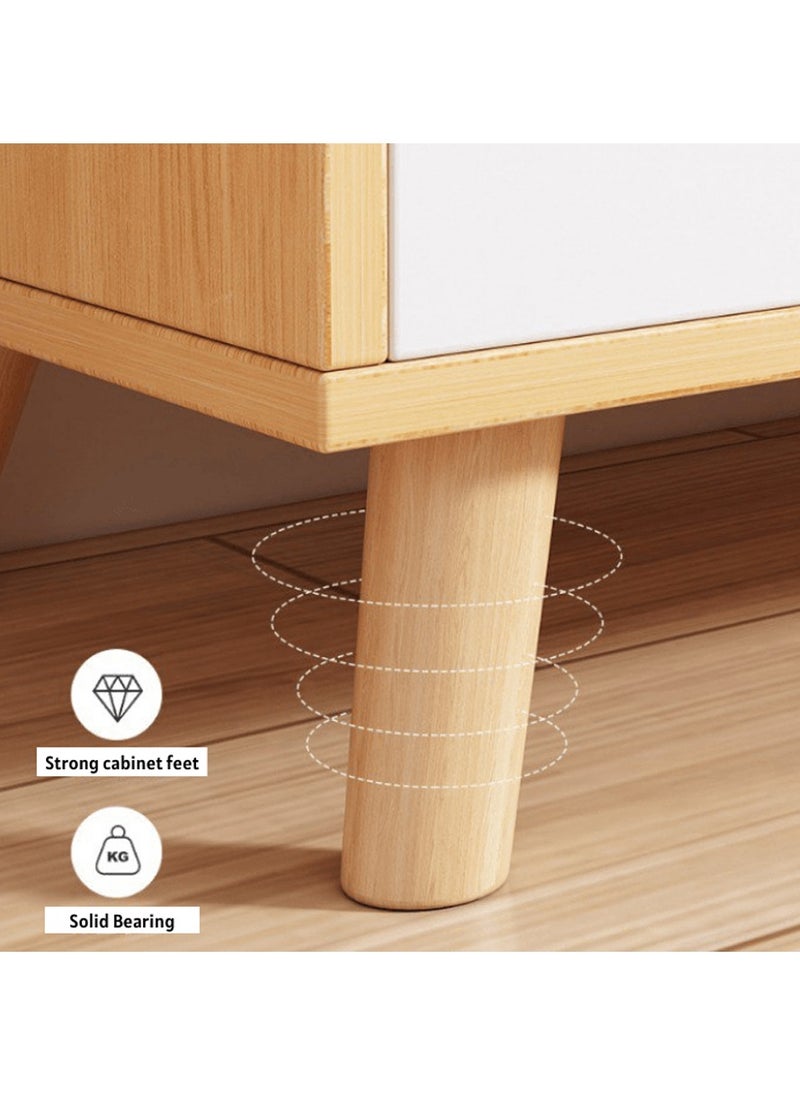 DubaiGallery - Light Wood TV Stand with Open Shelving and Low Height for Modern Entertainment Centers - Image 1