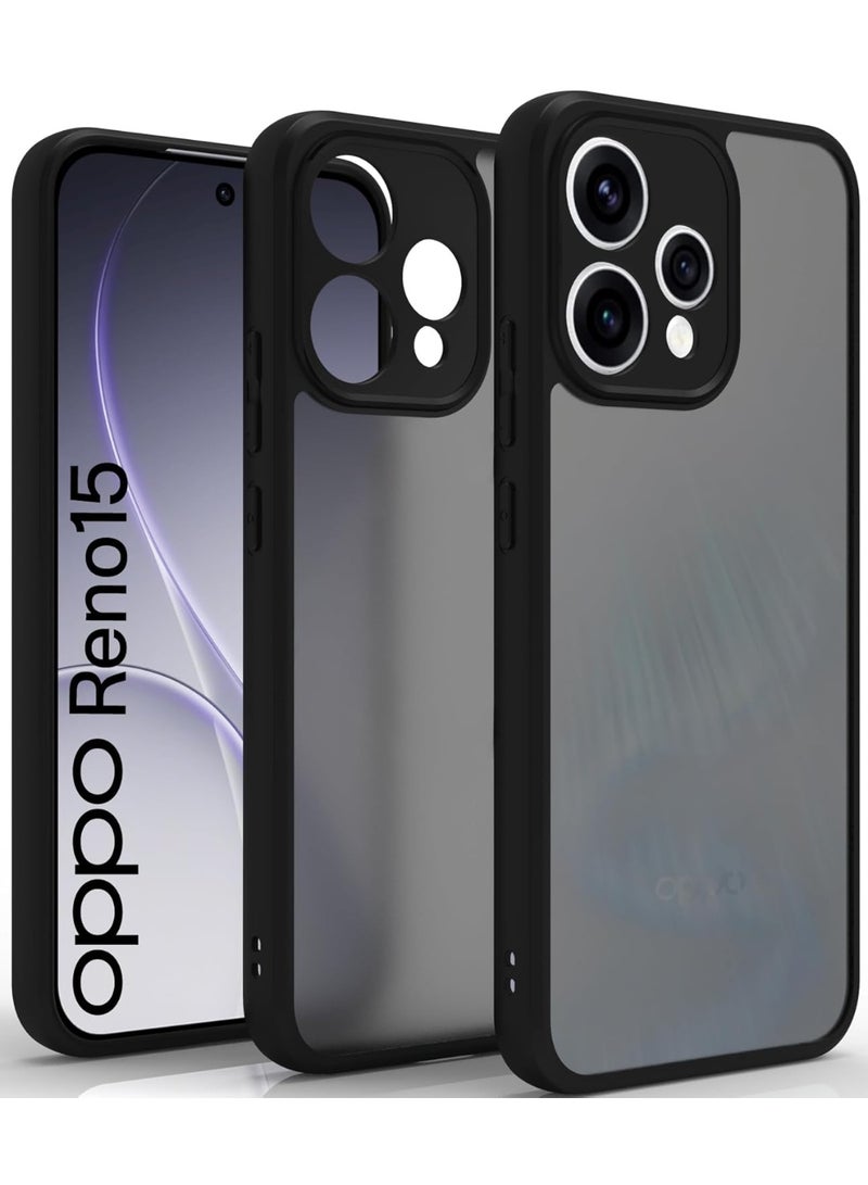 جراب حمايه اسود مط غير لامع ومقاوم للصدمات متوافق مع Oppo Reno 15  (أسود ) - Image 1
