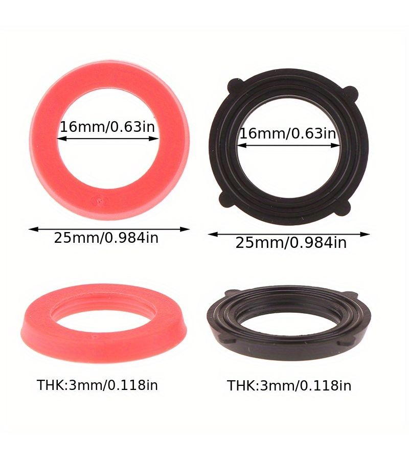 Red Heavy Duty Rubber Washers for 3/4 Inch Garden Hose Faucets 10 Pack - Image 2