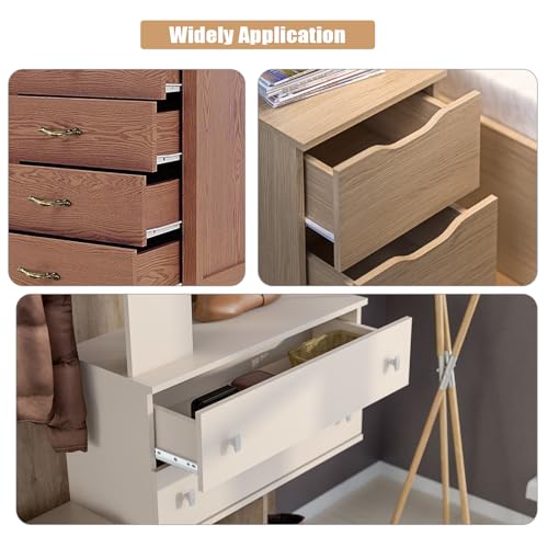 Suiwotin 1 Pair 12 Inch Drawer Slides, White Coated Steel Drawer Track, Removable Bottom Mount Drawer Rails with Smooth Sliding Nylon Wheels - Image 4