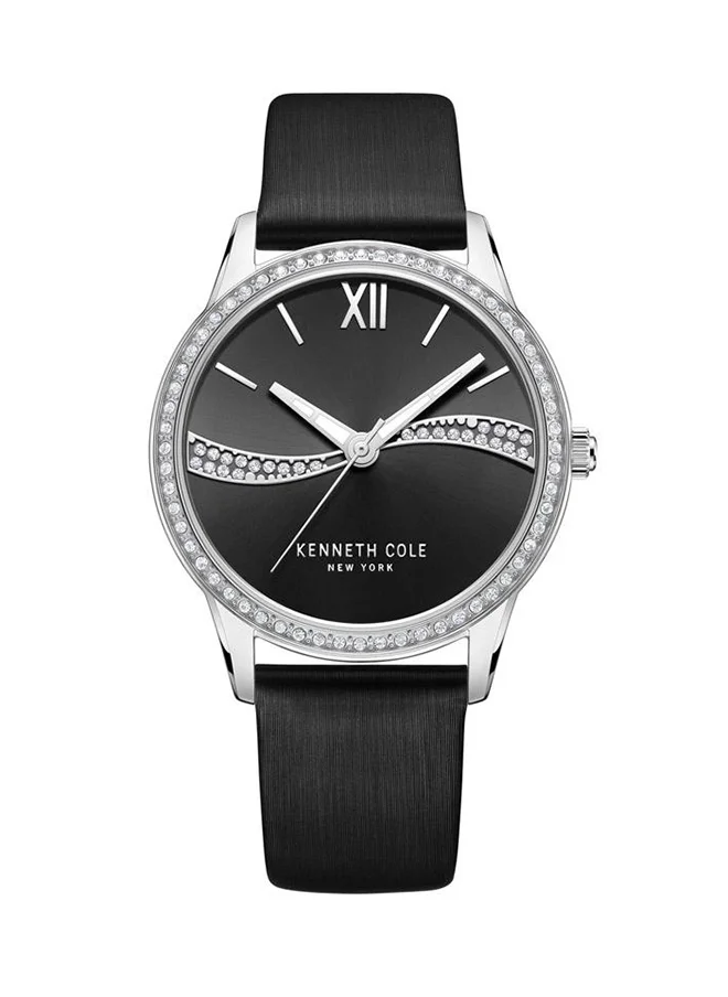 كينيث كول نيو يورك Kenneth Cole New York Watch For Women With Black Genuine Leather Strap 3 ATM - KCWLA2219601