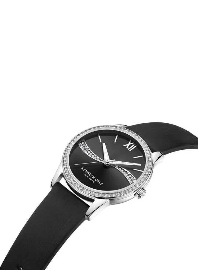 Kenneth Cole New York Watch For Women With Black Genuine Leather Strap 36mm
