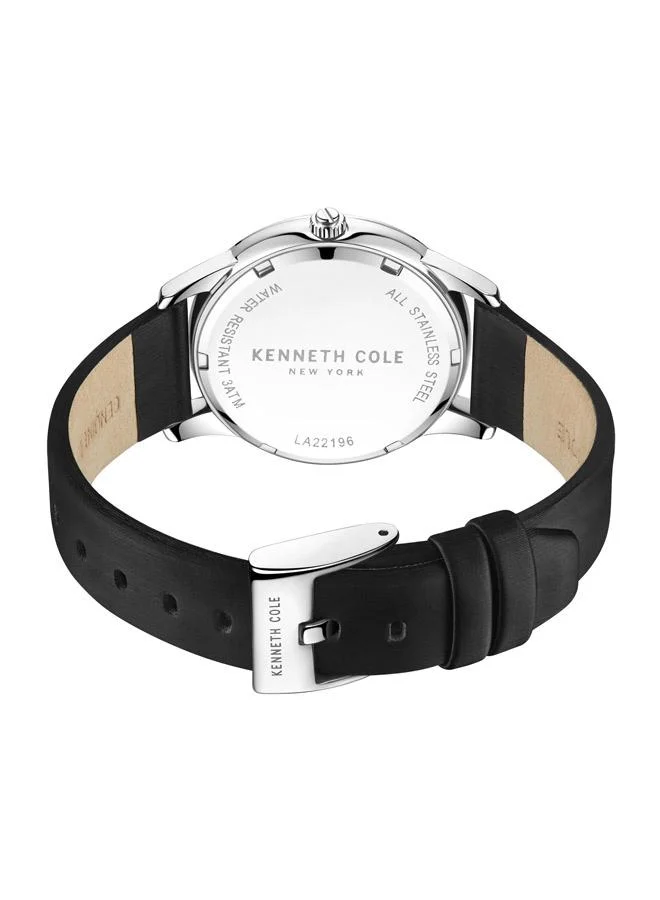Kenneth Cole New York Watch For Women With Black Genuine Leather Strap 36mm