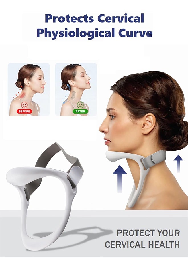 Polish'D Neck Support Brace, Portable Adjustable Neck Brace for Cervical Pain Relief Correct Neck Posture Cervical Collar for Home Office  - Image 3