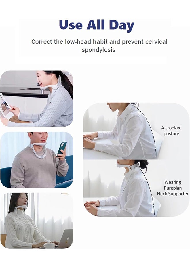 Neck Support Brace, Portable Adjustable Neck Brace for Cervical Pain Relief Correct Neck Posture Cervical Collar for Home Office